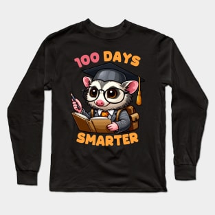 100 Days Smarter Cute Opossum Student Long Sleeve T-Shirt